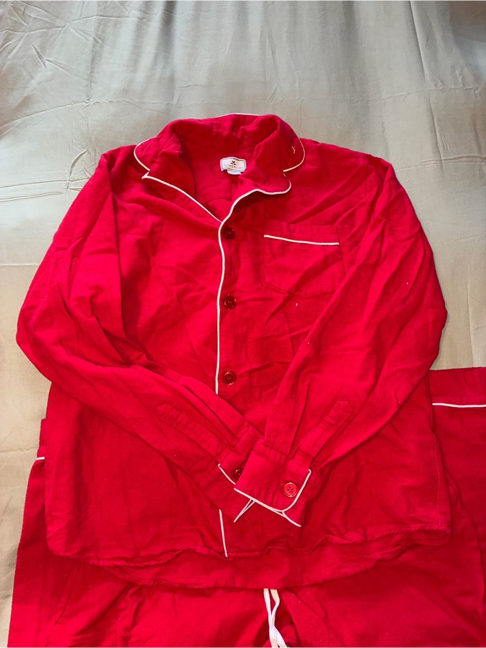 Red PJS with White Piping